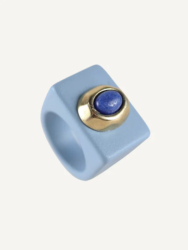 Comprar anillo azul con piedra natural para mujer online